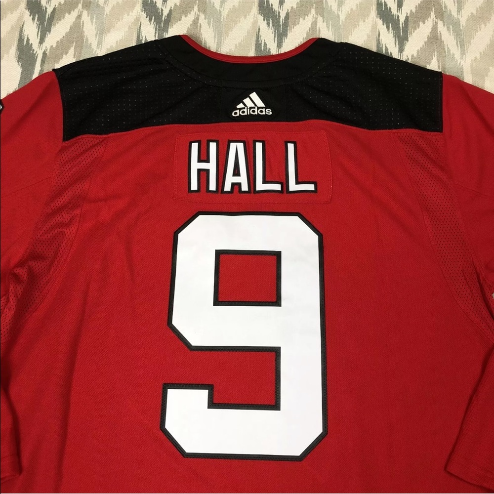 Adidas New Jersey Devils HALL #9 Mens Authentic PRO NHL Hockey Jersey Size S 42 - Picture 11 of 14